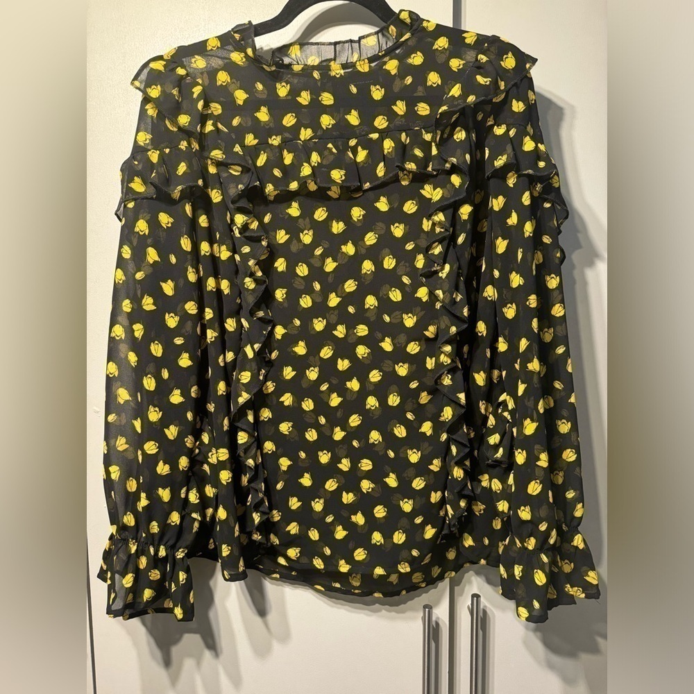 Who What Wear Sheer Long-Sleeve Blouse